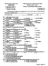 Đề kiểm tra học kỳ I môn Hóa học Lớp 12 - Mã đề 313 - Năm học 2019-2020 - Sở giáo dục và đào tạo Quảng Nam